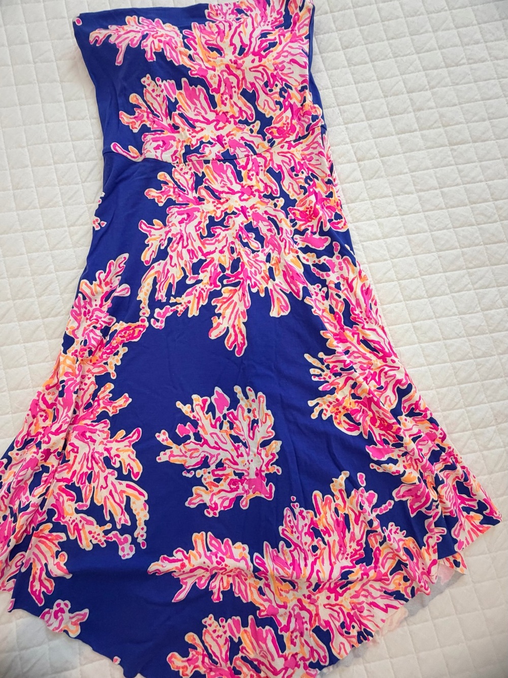 Lilly Pulitzer Navy Dress with Pink & Coral Floral Print